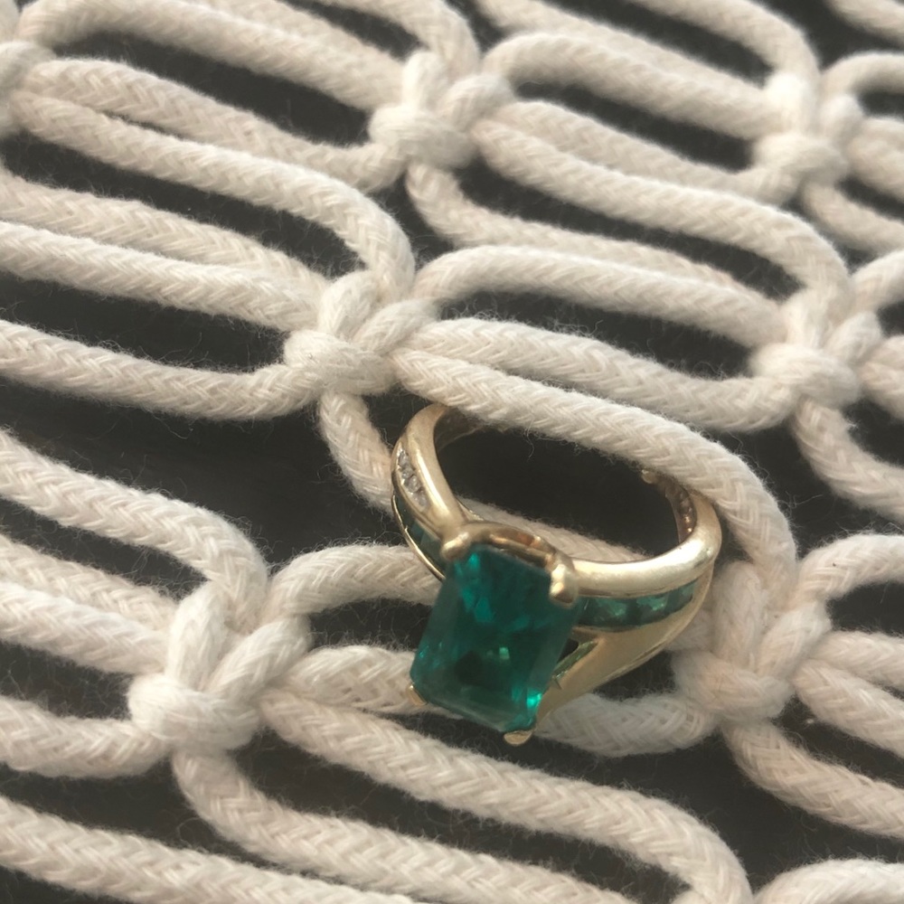 Lab created emerald ring